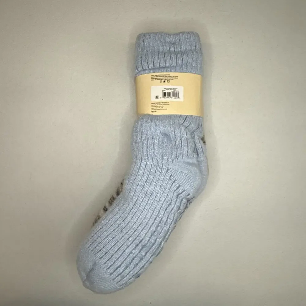 Muk Luke 2 Pack Women’s Slouch Cabin Socks Oatmeal Blue One Size Fits Most